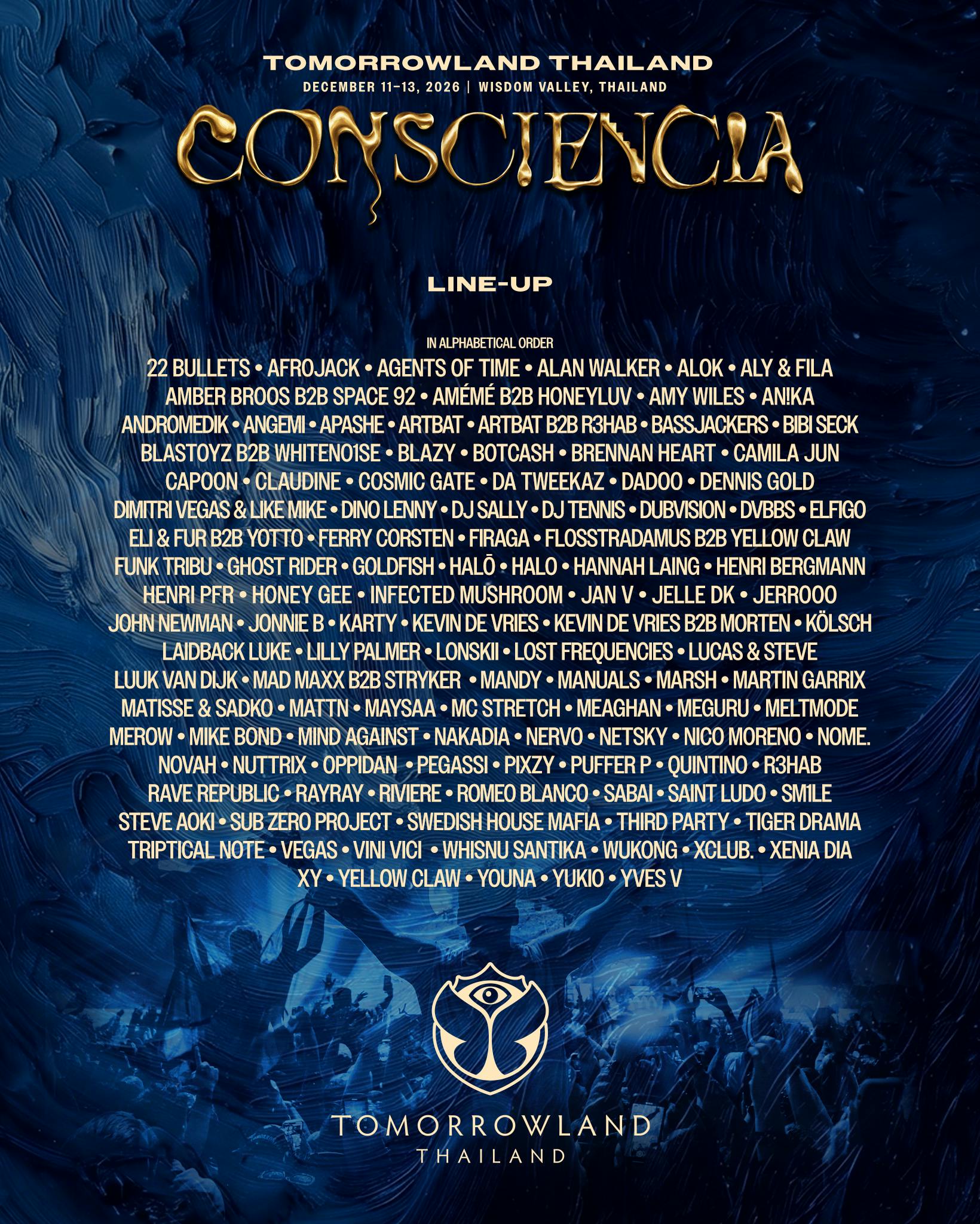 Tomorrowland Thailand unveils full Consciencia line-up for